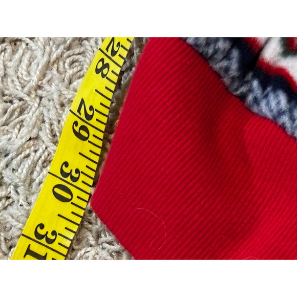 Christmas Union Suit Women XL Red Fair Isle Fleece Pockets Sleeves Zip pajamas - Picture 6 of 9